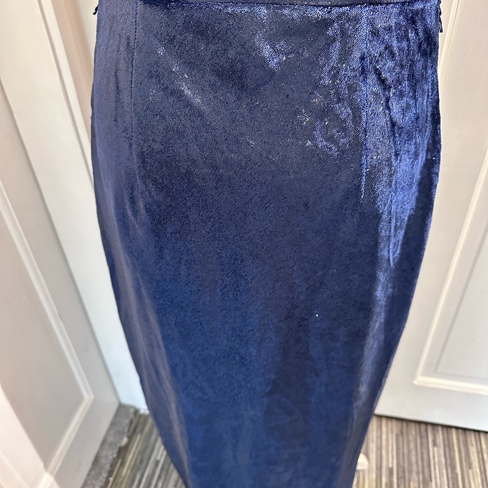 TED Baker Size 3 Navy One Shoulder Drape Midi Dress - Picture 9 of 17